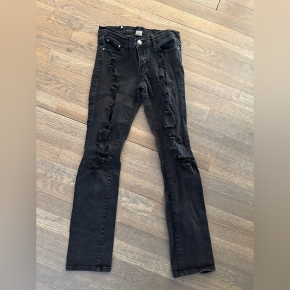 Red Rivet Black Distressed Jeans size 5 - Picture 2 of 9